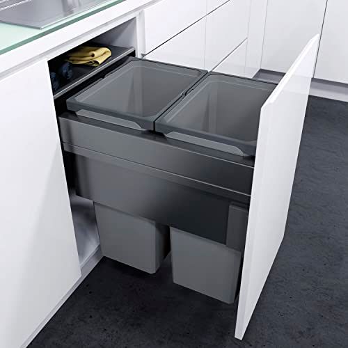 VAUTH-SAGEL Envi Space XX Pro Inbouw-afvalbak - 2x35L - Lavagrijs