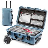 NANUK 935 Pro Photo Kit - Waterdichte harde koffer voor camera, met gewatteerde verdelers en wieltjes, 56 x 36 x 23 cm - Stofvrij en schokbestendig, goedgekeurd als handbagage (Cyaan)