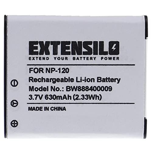 EXTENSILO Vervangende batterij voor Casio NP-120, NP-120DBA - Camera, DSLR (630 mAh, 3,7 V, Li-Ion)