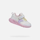 GEOX SPRINTYE PEUTER Sneakers - WIT/ROZE - Maat 26