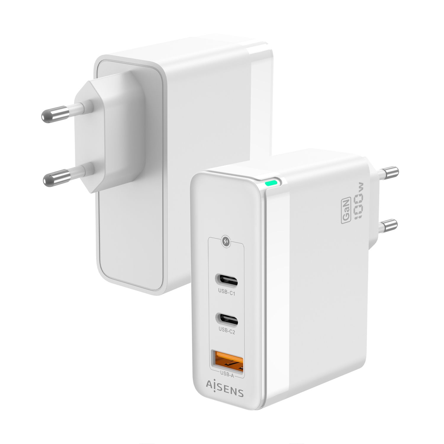 AISENS ASCH-100W3P008-W - 100W USB-C Charger - White