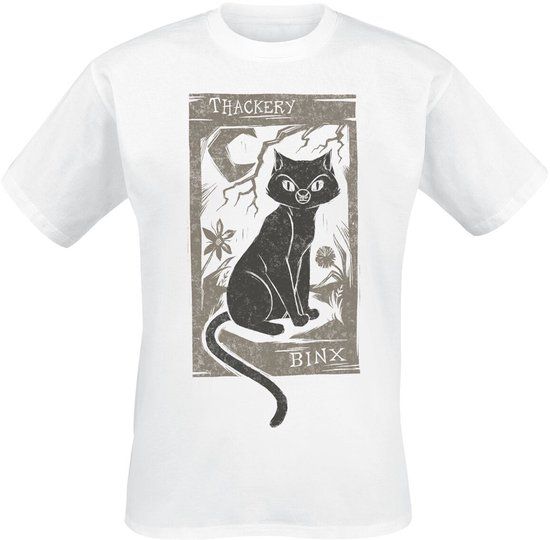 Hocus Pocus T-shirt - Woodcut Thackery Binx - Wit - M