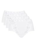 Sloggi Maxislip Chic Damesbroekje, 4 stuks, wit, 46