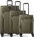 D & N Travel Line 9704 4 wielen Kofferset 3-delig met uitbreidingsplooi - Zachte bagage - TSA slot - olive