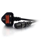 Cbl/2M C2G 88513 2 Meter UK Voedingskabel (IEC320C13 tot BS 1363) 6 Foot Kettle Lead/vermogen Cord