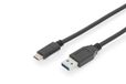 Digitus Câble USB 3.1 Gen2 USB-C vers A 10Gbps PD Noir 1M