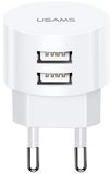 USAMS T20 Serie Netlader 2xUSB 2,1A Wit