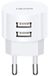 USAMS T20 Serie Netlader 2xUSB 2,1A Wit