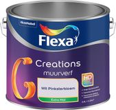 FLEXA Creations Muurverf - Extra Mat - Wit Pinksterbloem - 2,5 liter