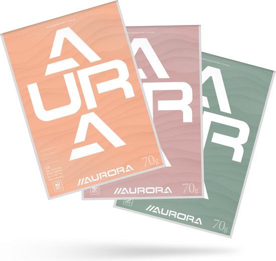Aurora Schrijfblok - A4 - Lijn - 100 vel - Geassorteerde covers