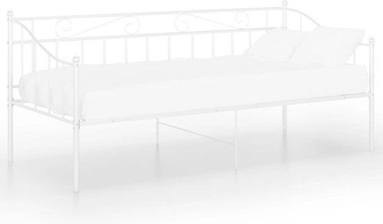 vidaXL Slaapbank metaal wit 90x200 cm