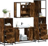 Maison Exclusive - Ensemble de meubles de salle de bain 4 pièces en bois composite chêne fumé