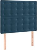 vidaXL Hoofdbord Donkerblauw Fluweel 100x5x118/128 cm