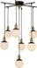 KOBO Living Hanglamp Strings Zwart/Goud Glas/Metaal 7 Lichtpunten E27