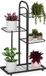 Merkloos Relaxdays Plantenstandaard 4 etages, staal, zwart