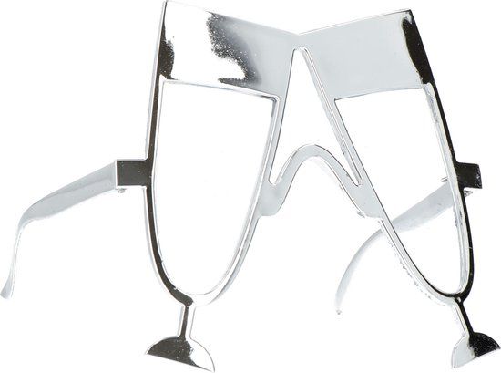 Folat Bril Champagneglas Zilver/ stk