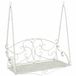 vidaXL Banc de jardin Acier Blanc antique 110 x 52,5 x 47 cm
