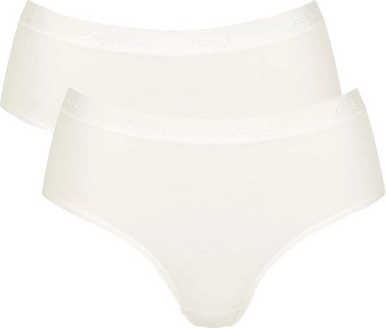 sloggi GO Casual Midi 2P Dames Onderbroek - SILK WHITE - Maat S