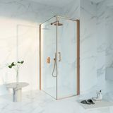 Fortifura Galeria Douchecabine - 70x100x200 - Profiel veiligheidsglas - antikalk - PVD - geborsteld koper