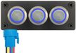 ProRide Interrupteur à bascule métallique 12-24V OFF-(ON) - Panneau encastrable triple - 22mm - IP67 - Indicateur LED Bleu