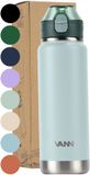 VANN® RVS Drinkfles met rietje 750 ML - Salte Green