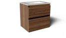 Saniclass Prime Vita Badkamermeubelset - 60x46x60cm - keramische wastafel glans wit - 1 wasbak - zonder kraangat - 2 lades - mat noten