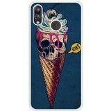 Icecat Bedrukt siliconen hoesje compatibel met P20 Lite Ice cream skull blue