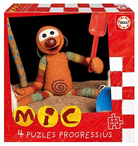 Educa 19104 MIC, set met 4 puzzels voor kinderen, 6, 9, 12 en 16 delen, vanaf 3 jaar