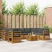 vidaXL Bank loungeset 9 zitplaatsen Acacia hout Natuurlijk en antraciet