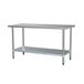 Garcia de Pou Werktafel zonder rugsplash, 160 x 70 cm, staal, zilver