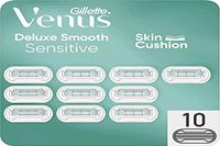 Gillette Venus Pro Smooth Sensitive Reservemesjes voor damesscheerapparaten voor de gevoelige huid, verpakking met 10 reservemesjes met 5 mesjes, herbruikbare metalen handgreep en douchehak