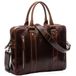 SID & VAIN Grote laptoptas echt leer - 15,4 inch laptop zakelijke tas STOKED groot - schoudertas aktetas met schouderriem - leren tas heren en dames bruin handgemaakt