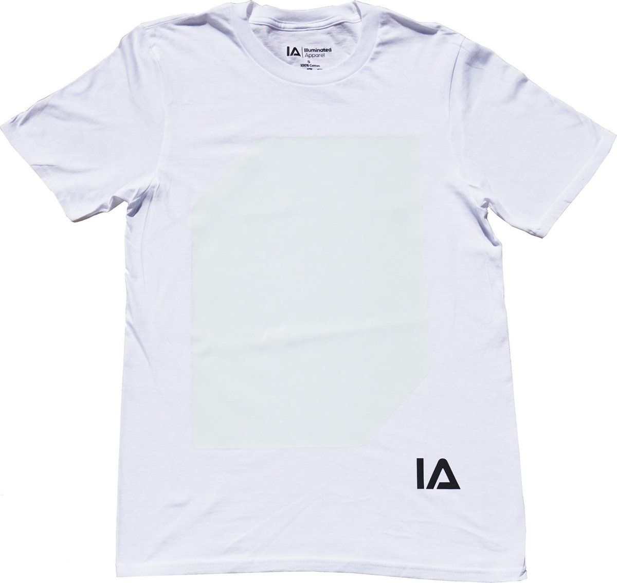 Illuminated Apparel IA Interactief Glow T-Shirt Kinderen - Super Groene Gloed - Wit - Maat 140