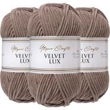 Utopia Crafts Velvet Lux Chenille Garen 3×100g – Superzacht Dik Garen voor Haken & Breien, Dekens, Speelgoed, Amigurumi – Haaknaald 5,5mm, Pluizig (Beige Taupe)