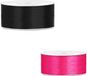 Bellatio Decorations 2x Rouleaux Ruban Satin Cadeau/Ruban Décoratif - 2.5 cm x 25 mètre - Rose et Noir