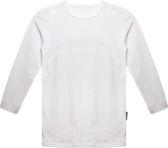 Claesen's Jongens t-shirt met lange mouwen, wit, maat 128/134