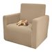 Comart, Bankhoes, helder, elastische hoes van polyester, zeer duurzaam, voor fauteuils en banken, machinewasbaar, antislip, vuilafstotend en krasbestendig, kleur beige, 1-zitsstoel