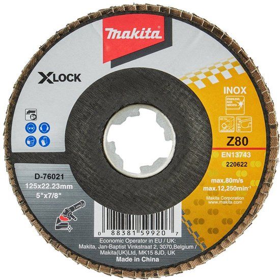 Makita Schuurschijf X-LOCK 125mm Z80 - D-76021