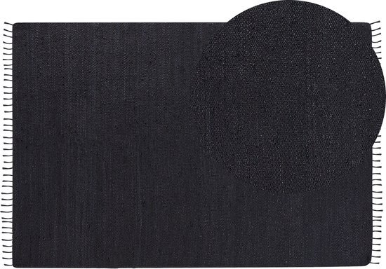 SINANKOY - Laagpolig tapijt - Zwart - 160 x 230 cm - Jute