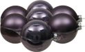 Othmar Decorations Kerstboomversiering 8x stuks kerstballen lila paars van glas - 10 cm - mat/glans