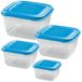 GIO'STYLE 6465130, set van 4 vierkante containers lichtblauw
