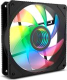 Nox Hummer M-FAN -NXHUMMERMFAN- 120mm Case Fan, Infinity Mirror ARGB, 7 doorschijnende bladen, hydraulische lagers, rubberen hoeksteun