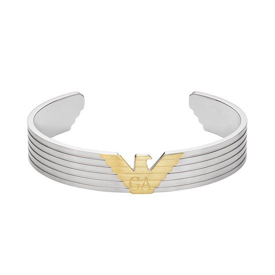 Emporio Armani Eagle Logo Heren Armband Staal - Zilverkleurig