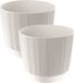 Prosperplast Carf-Stripe Pot de fleurs - 2 Pièces - Ø15 cm - Blanc perle