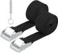 Sangles d'arrimage courtes sans marque - Sangles de fixation pour porte-vélos noires de 25 mm x 3,5 m - Sangles réglables avec cliquet pour vélo, moto, voiture, bagages, camping, avec sifflet