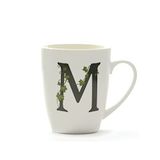la Porcellana Mok Letter M, Porselein, Wit, 12 x 12 x 3 cm