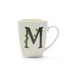 la Porcellana Mok Letter M, Porselein, Wit, 12 x 12 x 3 cm