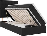 vidaXL LED opbergbed met matras Zwart 100 x 200 cm Fluweel