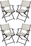 Redcliffs Klapstoel - 4 stuks - Beige - Opklapbaar - Staal/Polyester - Campingstoel/Tuinstoel