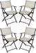 Redcliffs Klapstoel - 4 stuks - Beige - Opklapbaar - Staal/Polyester - Campingstoel/Tuinstoel